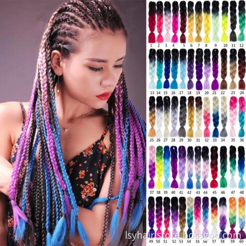 Crochet Braiding Ombre 60 Colors  24inches  Hair Extension Crochet Braids Jumbo Braids